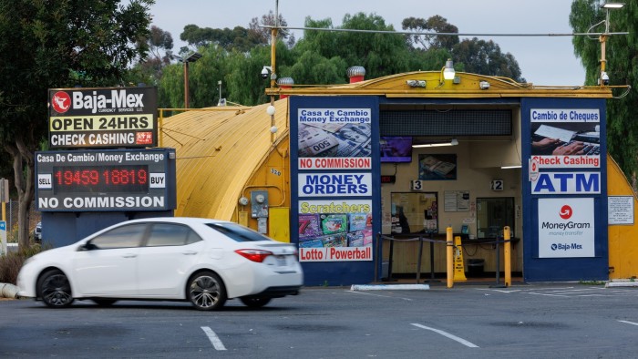 money remittance and exchange stores near the Mexico border in San Diego, California