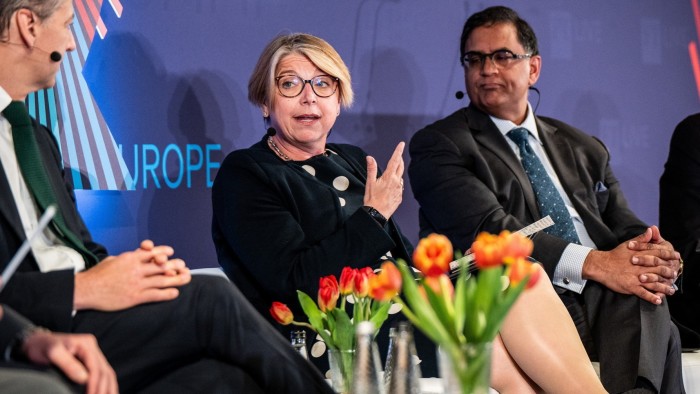 Sarah Breeden speaking at the Financial Times’ Climate and Impact Summit on Tuesday