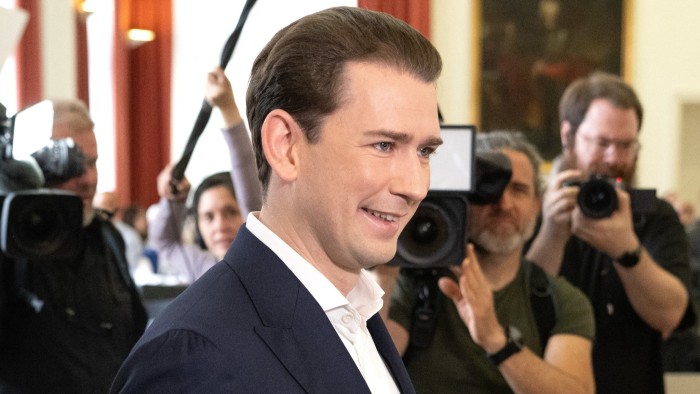 Sebastian Kurz at a Vienna court for his appeal on Monday