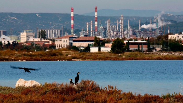 General view of the LyondellBasell refinery near Marseille