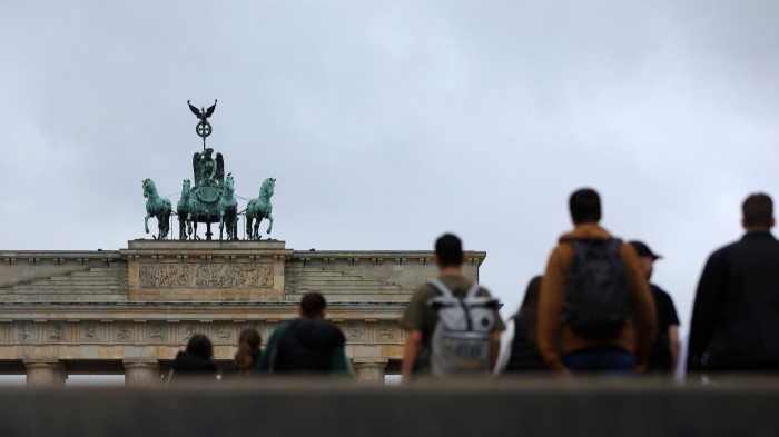 The Quadriga statue on top of the Brandenburg Gate in Berlin, Germany