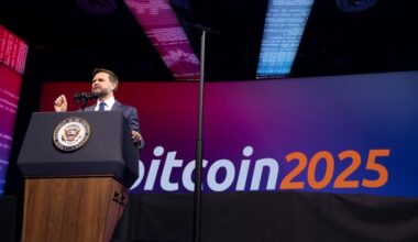US vice-president JD Vance speaks during the Bitcoin 2025 conference in Las Vegas, Nevada on May 28 2025