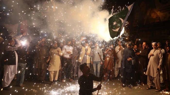 Pakistanis celebrate the ceasefire
