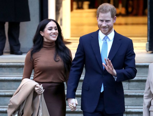 Prince Harry, Duke of Sussex and Meghan, Duchess of Sussex depart Canada House on January 07, 2020 in London, England. The couple has expanded its media empire with a Spotify podcast deal.(Chris Jackson/Getty Images)