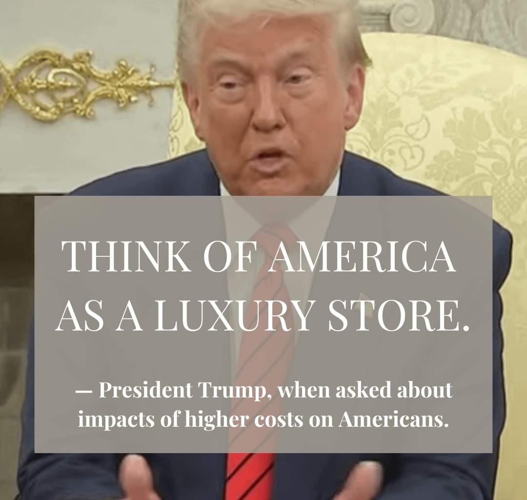 "Think of America as a luxury store," says Trump in the oval office. Let them eat 🍰