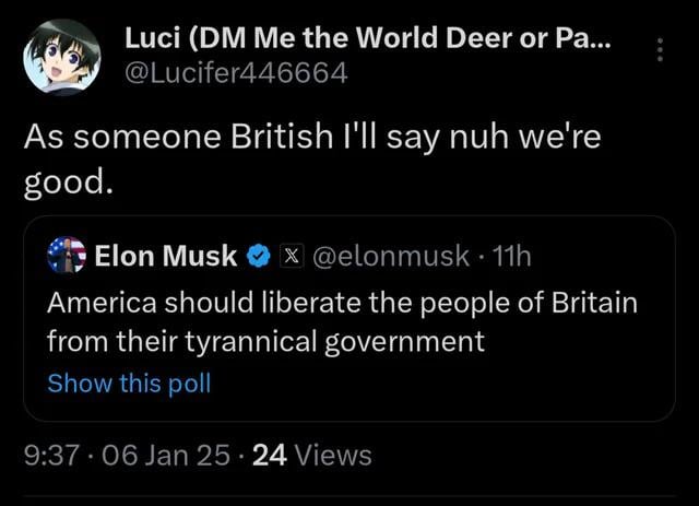 If Nazi Germany couldn't invade the UK I don't think the USA is gonna do it