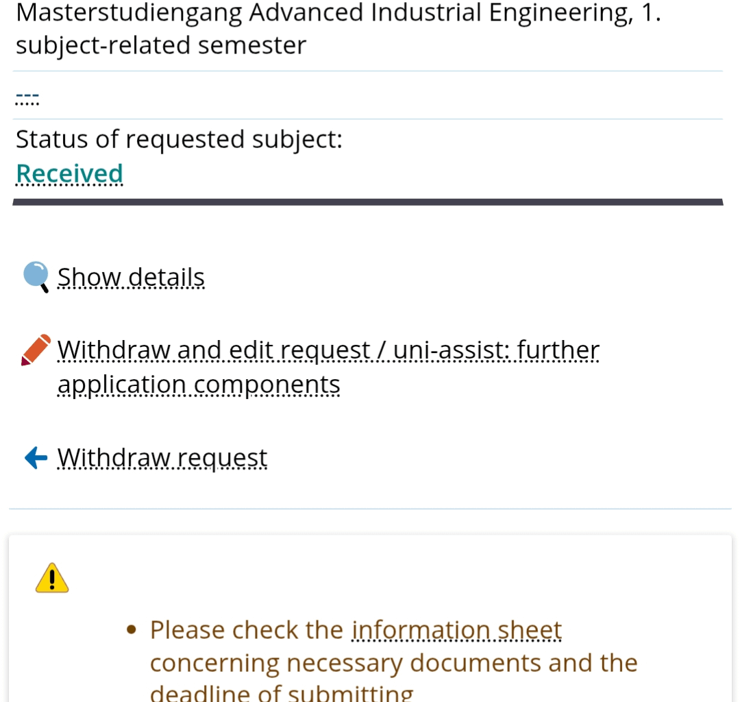 Anyone else applying to TU Rosenheim – Master in Advanced Industrial Engineering?