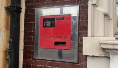 Found a stamp dispenser on the wall of a listed building in the jewellery quarter.