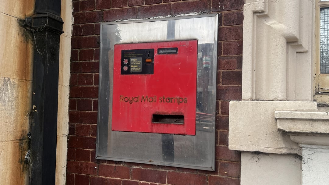 Found a stamp dispenser on the wall of a listed building in the jewellery quarter.