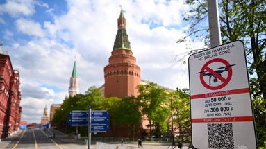 Les abords du Kremlin, à Moscou, interdits au survol de drones.

