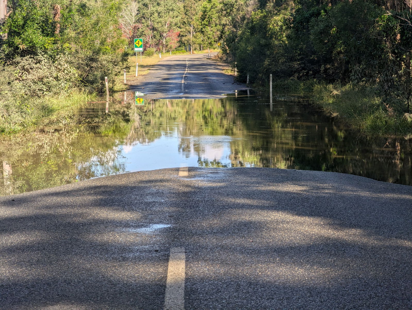A flooded road