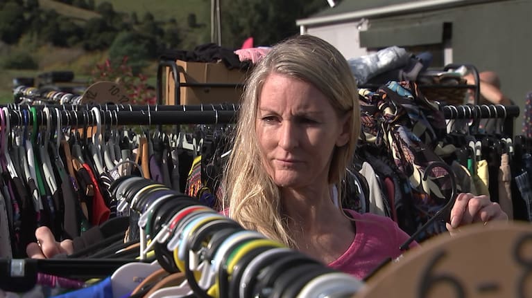 Lisa Ashfield, the owner of second-hand store Deja New, says she found her shop in 20-centimetre-deep water.