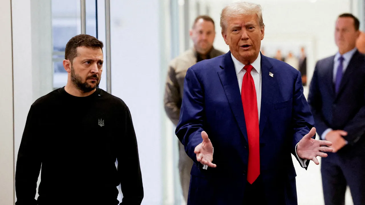  Ukrainian President Volodymyr Zelensky with US President Donald Trump. Photograph: (Reuters) 