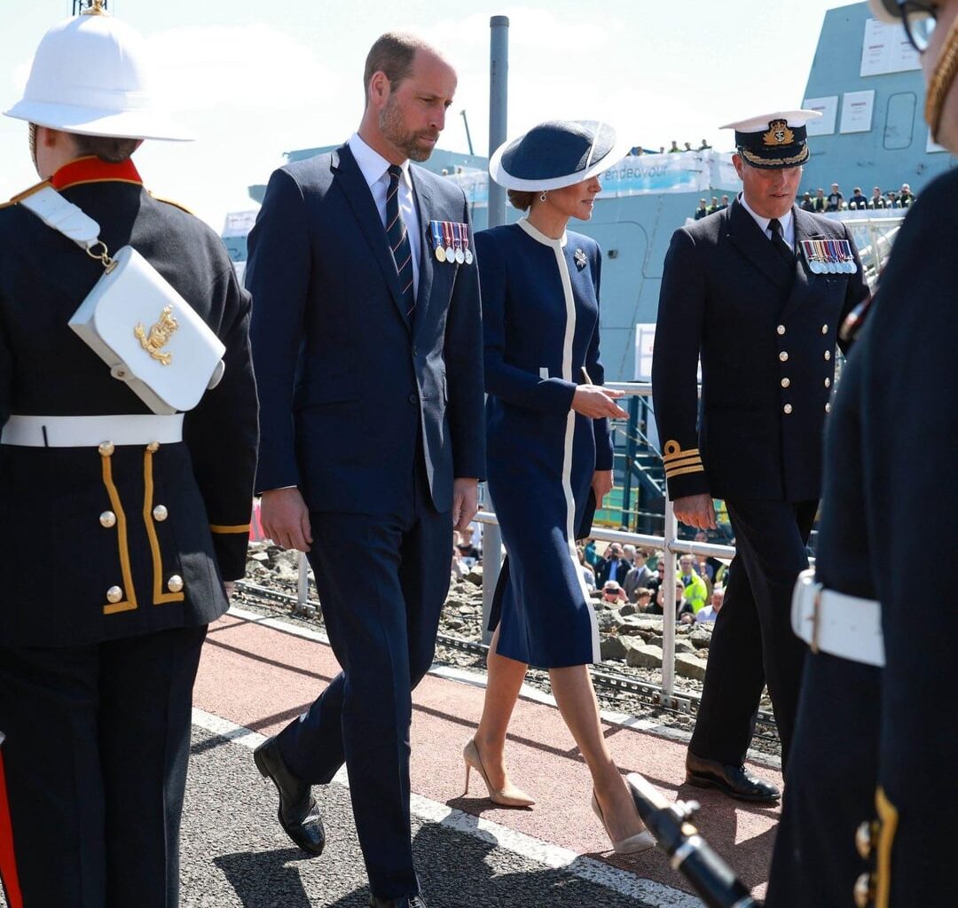 The Prince of Wales and the Princess of Wales, Sponsor of HMS Glasgow attended the ship’s naming ceremony in Glasgow 🚢⚓️
