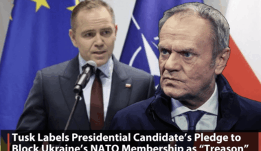 Polish PM Donald Tusk condemned candidate Karol Nawrocki's pledge to block Ukraine's NATO entry as "state treason," following an agreement with an anti-Ukrainian party. Tusk stressed Ukraine's NATO membership is vital for Poland's security.