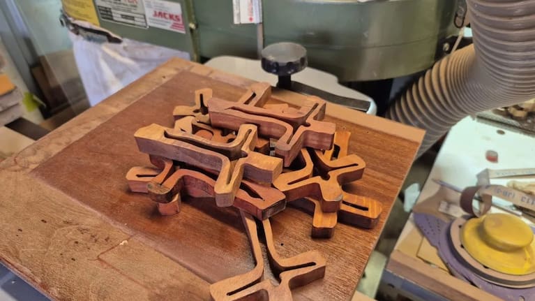 Malcolm Richards says his shed is his rehab and he heads there to create timber trinkets when "things become too much".