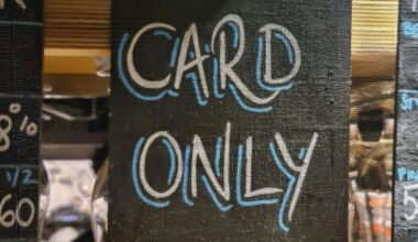 A sign reading 'CARD ONLY'