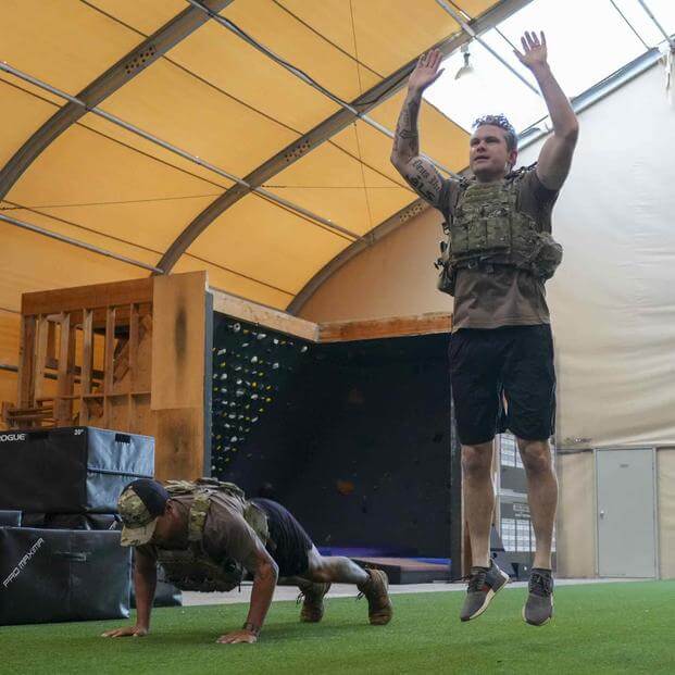 Secretary of Defense Pete Hegseth trains with Naval Special Warfare sailors