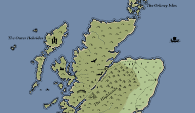 I made a fantasy style map of Scotland.