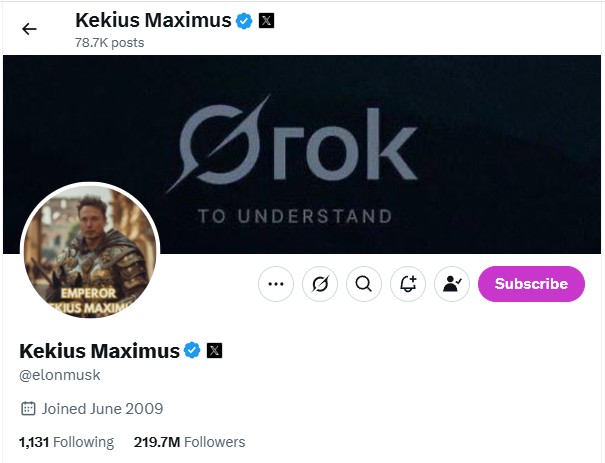 Elon Musk's profile(X@elonmusk)