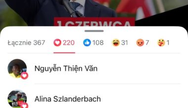 Kinga Gajewski (PO) with remarkable likes on Facebook