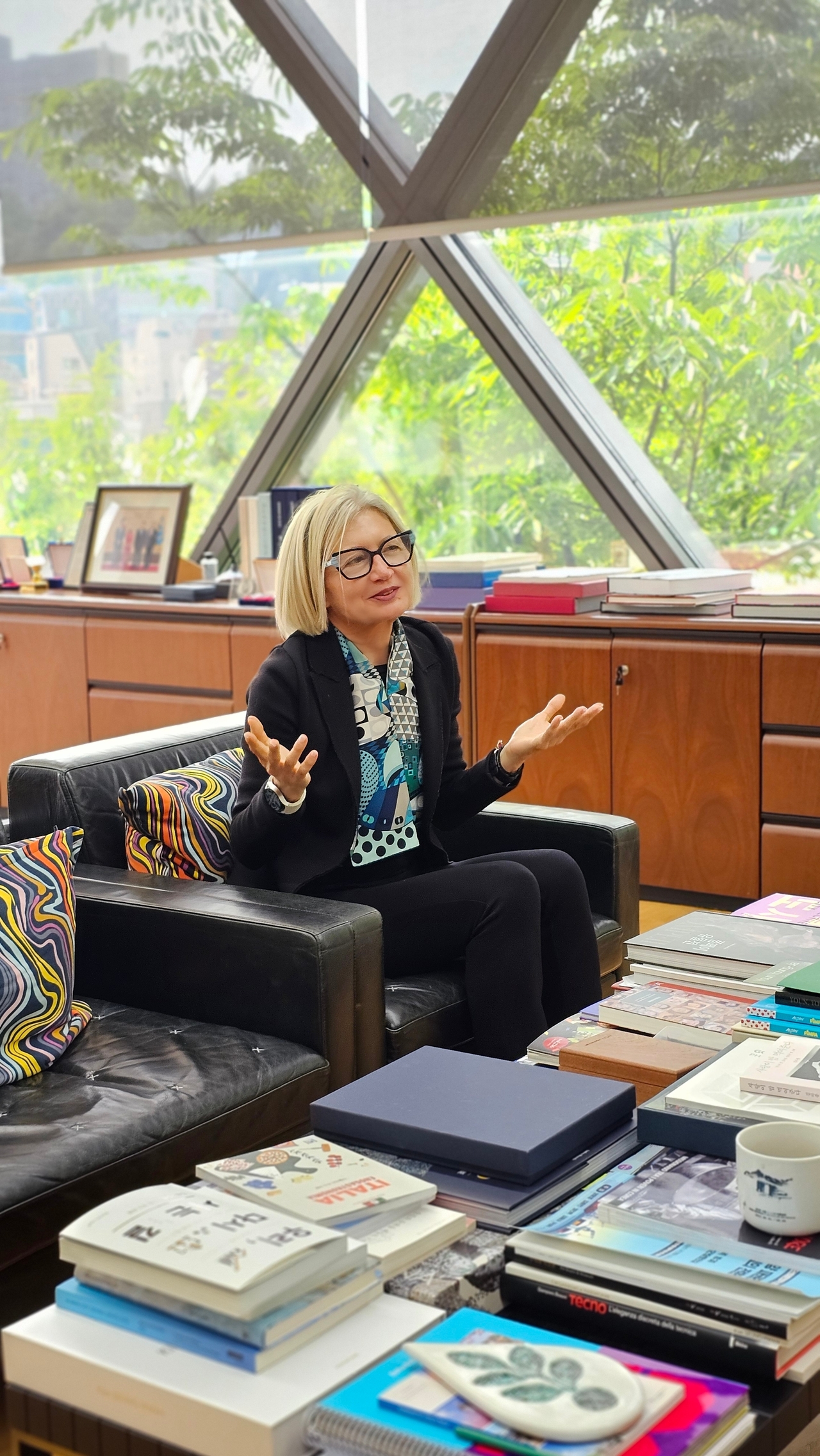 Italian Ambassador to Korea Emilia Gatto speaks in an interview with The Korea Herald ahead of Italian National Day at the Italian Embassy in Seoul in Hannam-dong, Seoul on May 21. (Embassy of Italy in Seoul)