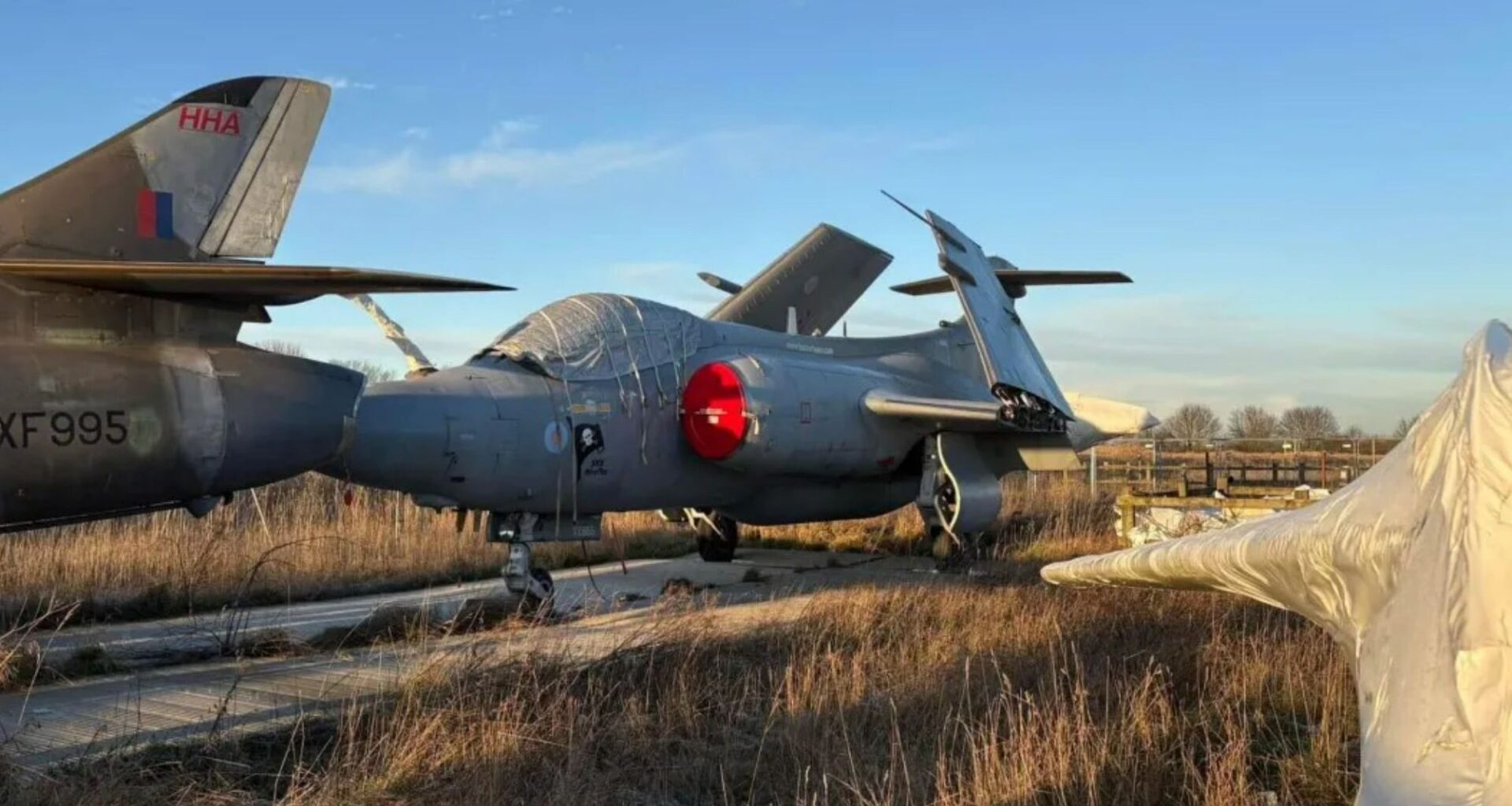 Look inside incredible UK plane graveyard where war-ready fighter jets are left to ROT including 1950s Hawker Hunter