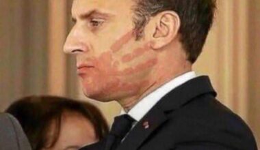 Photo after the french president was slapped by his teacher (sad)
