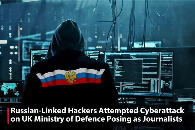 A Russia-linked hacking group, RomCom, attempted a phishing attack on the UK Ministry of Defence, posing as journalists to distribute malware. The NCSC detected and stopped the attack within an hour, per Sky News.