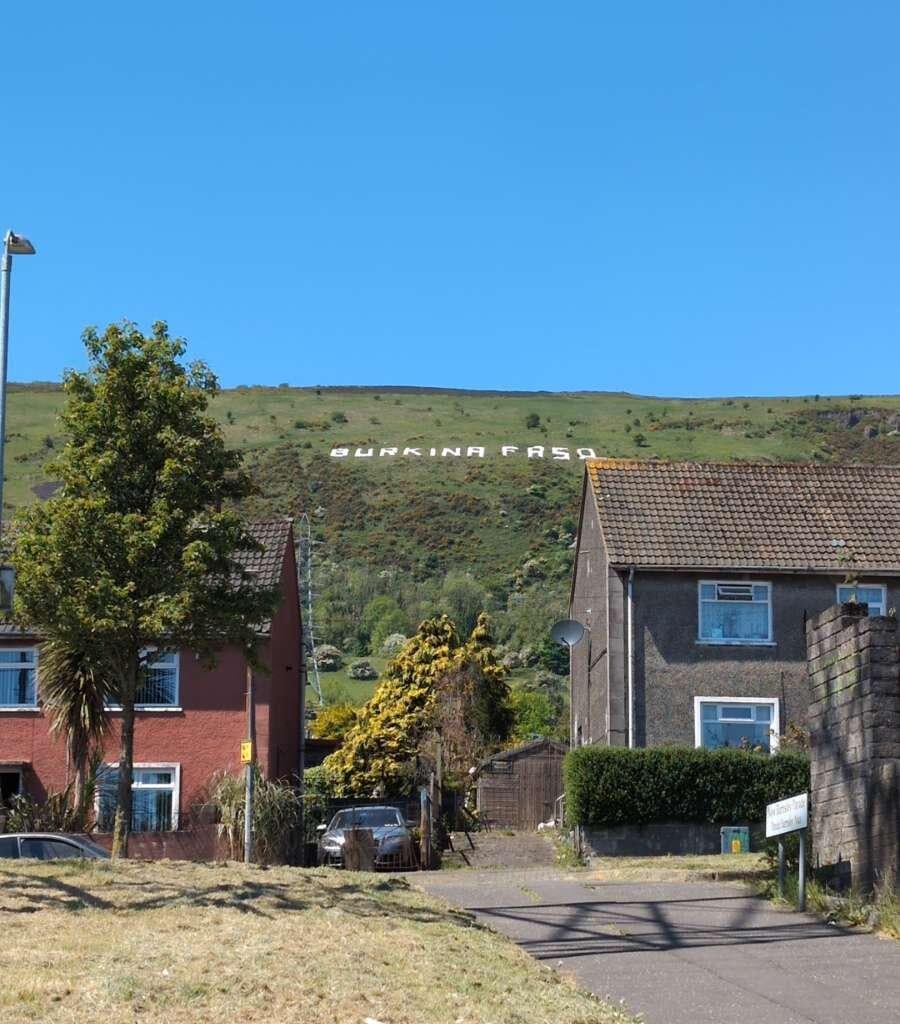 Black mountain has a Burkina Faso sign on it today.