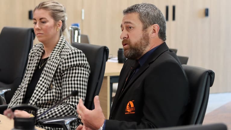 Pāpāmoa Rugby Club chairman Nick Jones and committee member Leah Sutton.