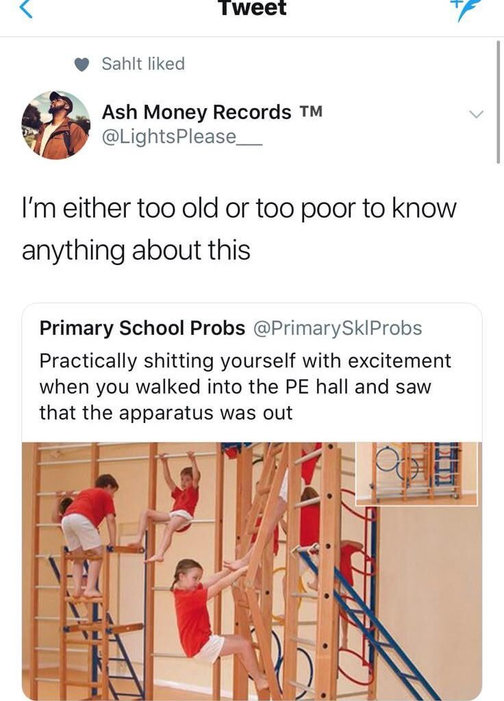 This was actually Peak British primary school.