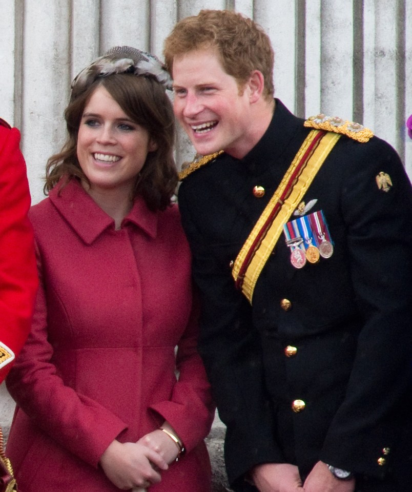 Prince Harry and Princess Eugenie at Buckingham Palace.