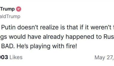President Trump said Putin is playing with fire