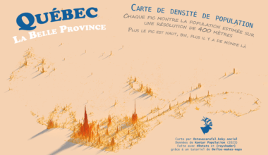 [OC] Quebec Population Density Map