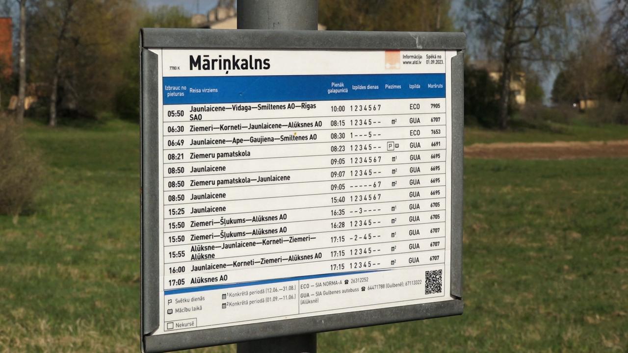 Autobusu saraksts Māriņkalnā