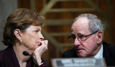 Chairman Jim Risch, R-Idaho, and ranking member Sen. Jeanne Shaheen, D-N.H., are seen during a Senate Foreign Relations Committee hearing  in the Dirksen Senate Office Building on Jan. 15.