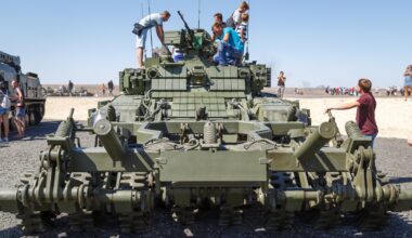 A Russian BMR mine-clearing tank.