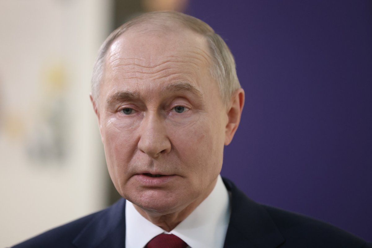 Russian President Vladimir Putin makes a statement
