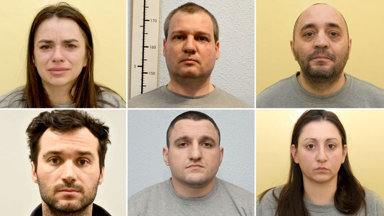 (Clockwise) Vanya Gaberova, Orlin Roussev, Bizer Dzhambazov, Katrin Ivanova, Ivan Stoyanov and Tihomir Ivanchev.
Pic: Met Police
