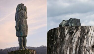 Melania Trump statue sawed off at the ankles and stolen in Slovenia