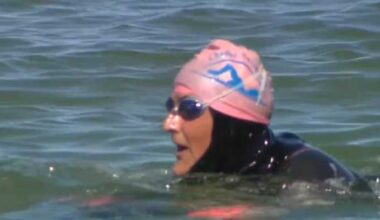 Astronaut Suni Williams dives into Buzzards Bay after 286 days in space
