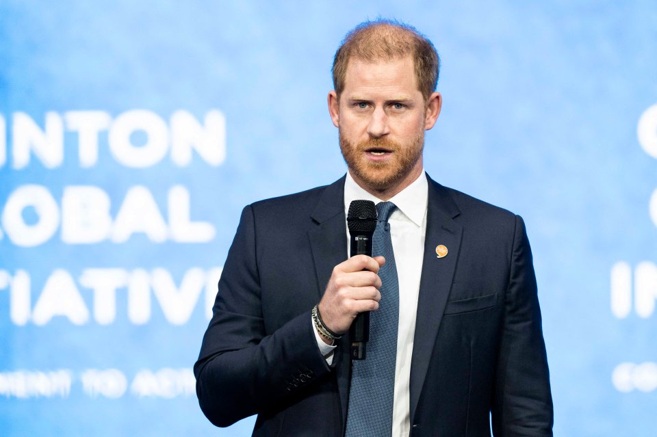 Prince Harry speaking at the Clinton Global Initiative conference.