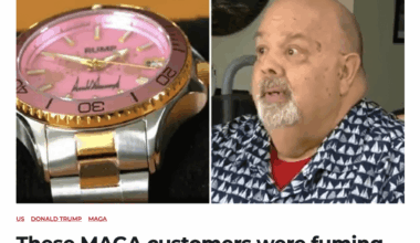 This is such a gem. Such a gift. They spent $600 on a Trump watch but it was missing the T. So it's a RUMP branded watch.