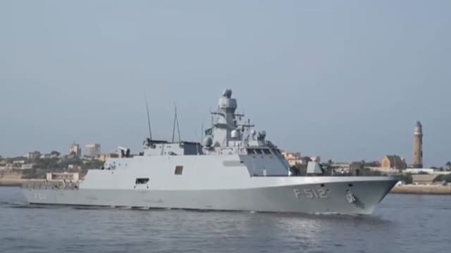 Turkish Navy ship arriving at Karachi Port (Credits: X/@dgprPaknavy)