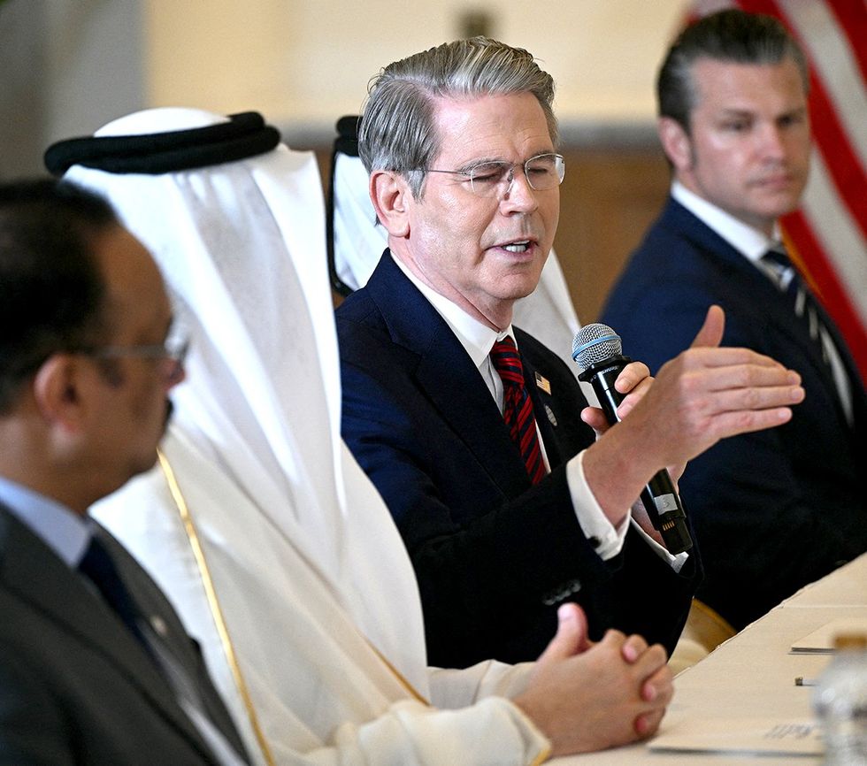 \u200bUS Secretary of Treasury Scott Bessent speaking to rich businessmen