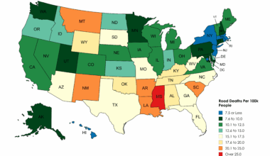 [OC] Road Deaths Per 100k People by U.S. State (2021 Data From NHTSA)