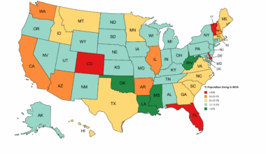 [OC] % Population Living in HOA by U.S. State (Source: Foundation for Community Association Research)