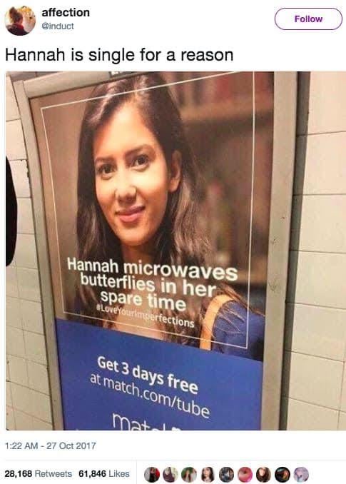 Oh  so that’s why I am single