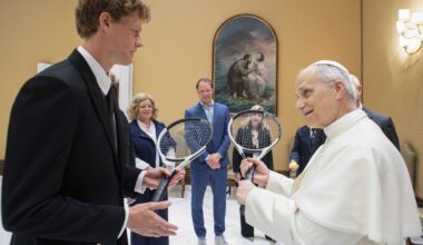 No. 1 player Jannik Sinner gives Pope Leo XIV racket on Italian Open off day : NPR
